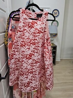 Cynthia Rowley Pink Dress with Red Floral Print